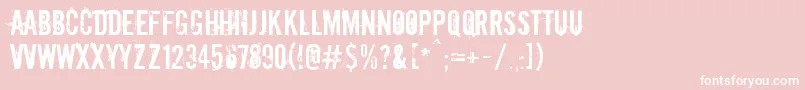 Downcome Font – White Fonts on Pink Background