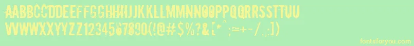 Downcome Font – Yellow Fonts on Green Background