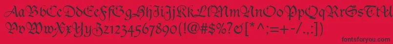 TudorScriptSsi Font – Black Fonts on Red Background