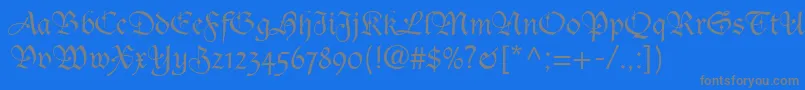 TudorScriptSsi Font – Gray Fonts on Blue Background