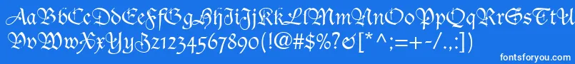 TudorScriptSsi Font – White Fonts on Blue Background