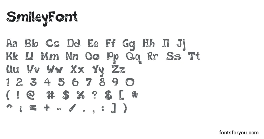 Czcionka SmileyFont – alfabet, cyfry, specjalne znaki