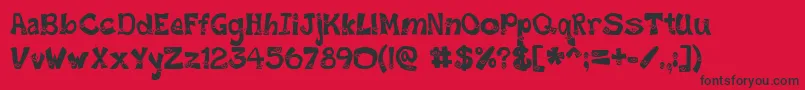 フォントSmileyFont – 赤い背景に黒い文字