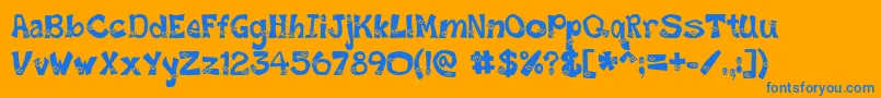 SmileyFont Font – Blue Fonts on Orange Background