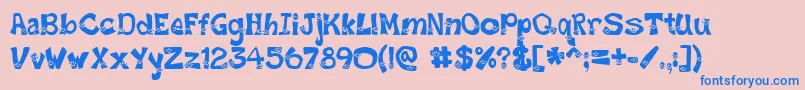 SmileyFont-Schriftart – Blaue Schriften auf rosa Hintergrund