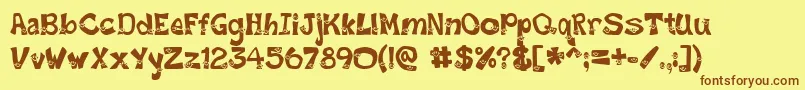 SmileyFont Font – Brown Fonts on Yellow Background