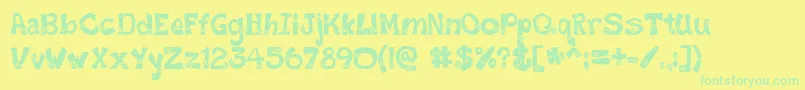 Czcionka SmileyFont – zielone czcionki na żółtym tle