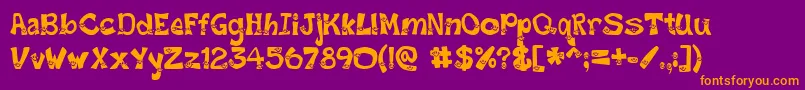 Czcionka SmileyFont – pomarańczowe czcionki na fioletowym tle