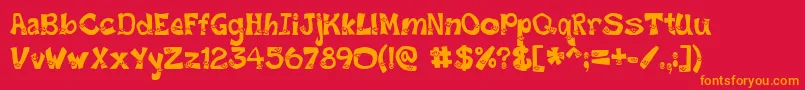 SmileyFont-fontti – oranssit fontit punaisella taustalla