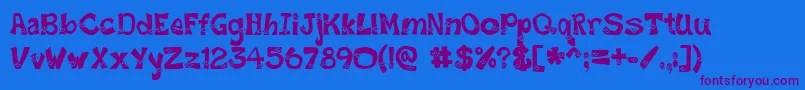 SmileyFont Font – Purple Fonts on Blue Background