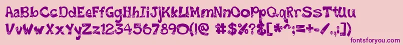 フォントSmileyFont – ピンクの背景に紫のフォント