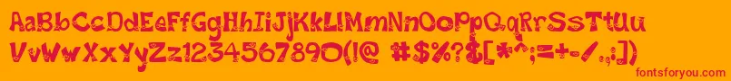 Fonte SmileyFont – fontes vermelhas em um fundo laranja