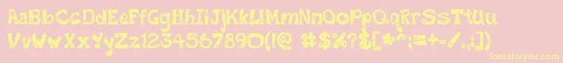 Fonte SmileyFont – fontes amarelas em um fundo rosa