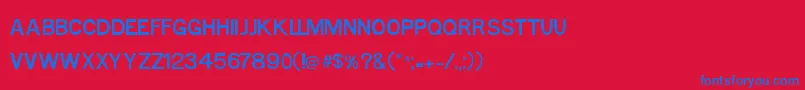 Czcionka MtfBase – niebieskie czcionki na czerwonym tle