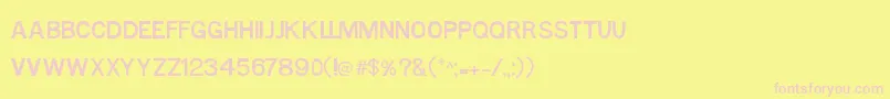 MtfBase Font – Pink Fonts on Yellow Background