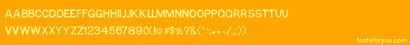 MtfBase-Schriftart – Gelbe Schriften auf orangefarbenem Hintergrund