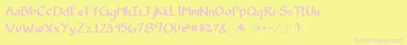 2peasPeppermintTea Font – Pink Fonts on Yellow Background