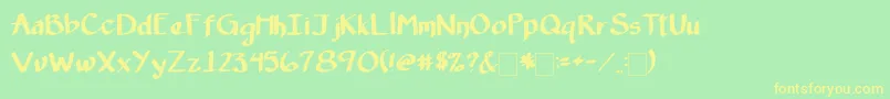 2peasPeppermintTea Font – Yellow Fonts on Green Background