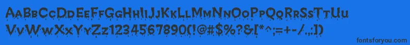 CreepyRegular Font – Black Fonts on Blue Background