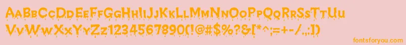 CreepyRegular Font – Orange Fonts on Pink Background