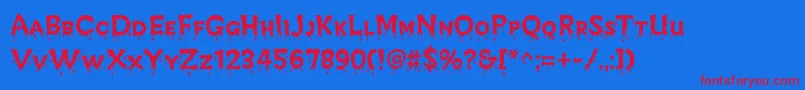 CreepyRegular-Schriftart – Rote Schriften auf blauem Hintergrund