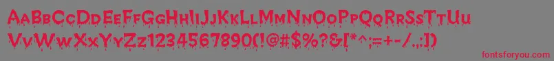 CreepyRegular Font – Red Fonts on Gray Background