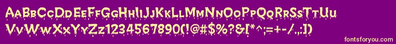 CreepyRegular-Schriftart – Gelbe Schriften auf violettem Hintergrund