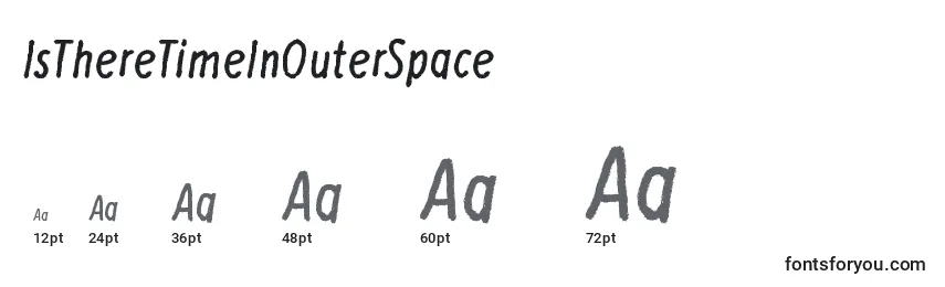 Größen der Schriftart IsThereTimeInOuterSpace