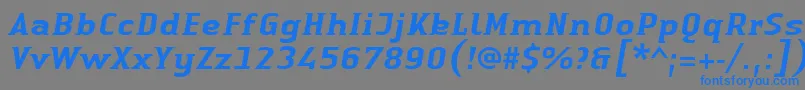 LinotypeAuthenticSmallSerifMediumit Font – Blue Fonts on Gray Background