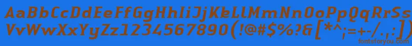 Czcionka LinotypeAuthenticSmallSerifMediumit – brązowe czcionki na niebieskim tle