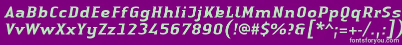 fuente LinotypeAuthenticSmallSerifMediumit – Fuentes Verdes Sobre Fondo Morado