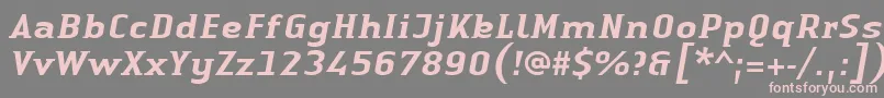 LinotypeAuthenticSmallSerifMediumit Font – Pink Fonts on Gray Background