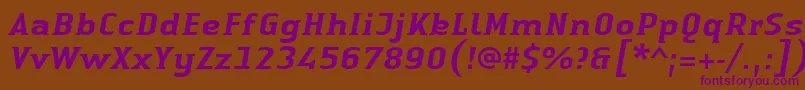 LinotypeAuthenticSmallSerifMediumit Font – Purple Fonts on Brown Background