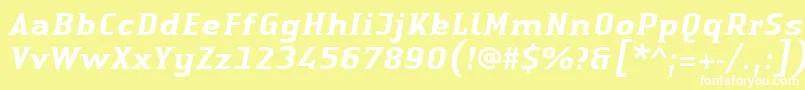 LinotypeAuthenticSmallSerifMediumit Font – White Fonts on Yellow Background