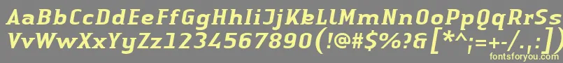 LinotypeAuthenticSmallSerifMediumit Font – Yellow Fonts on Gray Background