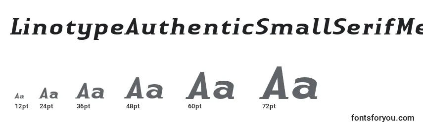 LinotypeAuthenticSmallSerifMediumit Font Sizes