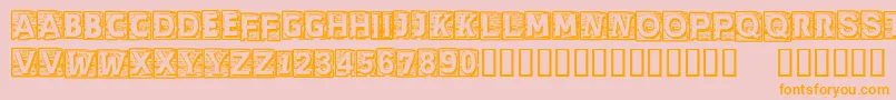 CfcherokeeRegular-Schriftart – Orangefarbene Schriften auf rosa Hintergrund