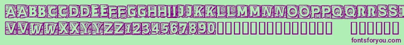 CfcherokeeRegular Font – Purple Fonts on Green Background