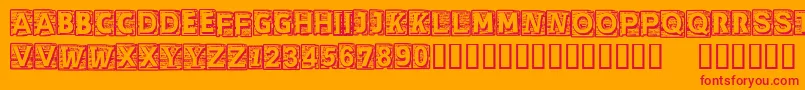 CfcherokeeRegular Font – Red Fonts on Orange Background