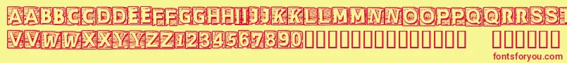 CfcherokeeRegular Font – Red Fonts on Yellow Background