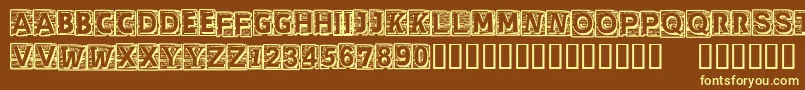CfcherokeeRegular Font – Yellow Fonts on Brown Background