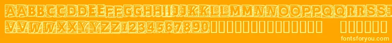 Czcionka CfcherokeeRegular – żółte czcionki na pomarańczowym tle