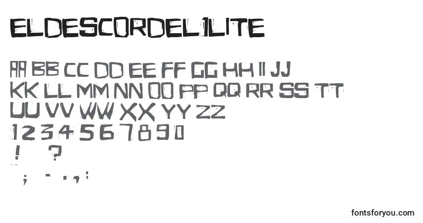 Czcionka EldesCordel1Lite – alfabet, cyfry, specjalne znaki