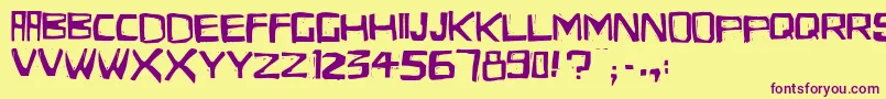 EldesCordel1Lite Font – Purple Fonts on Yellow Background