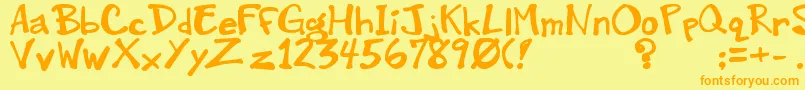 Greenwood Font – Orange Fonts on Yellow Background