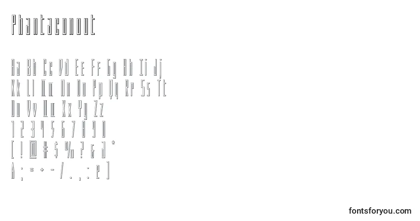 Czcionka Phantaconout – alfabet, cyfry, specjalne znaki