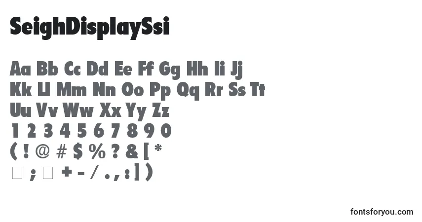 A fonte SeighDisplaySsi – alfabeto, números, caracteres especiais