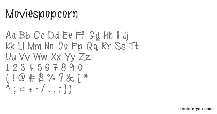 Fuente Moviespopcorn - alfabeto, números, caracteres especiales