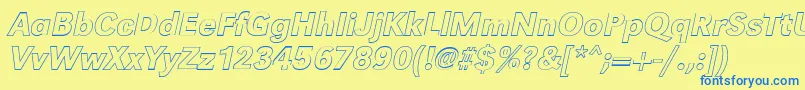 GroteskouMediumItalic Font – Blue Fonts on Yellow Background