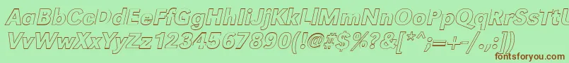 GroteskouMediumItalic Font – Brown Fonts on Green Background